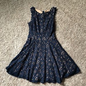 Juniors Lace Fit & Flare Dress